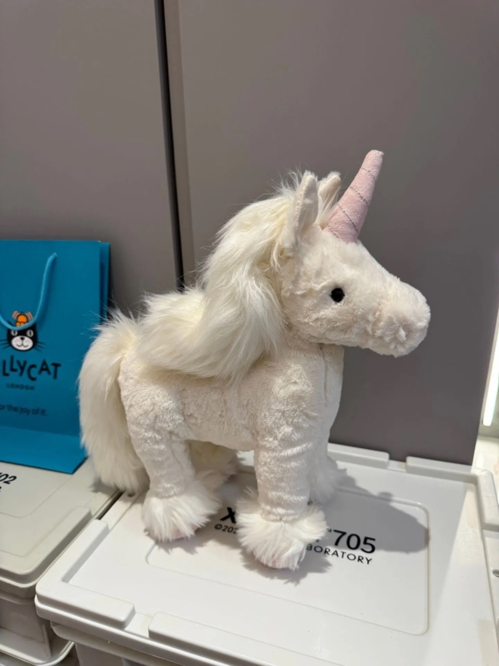 Jellycat Cream Unicorn with Pale Pink Horn